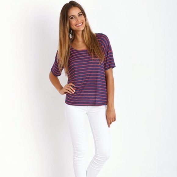 Splendid New Haven Stripe Box Tee Small - Picture 1 of 8